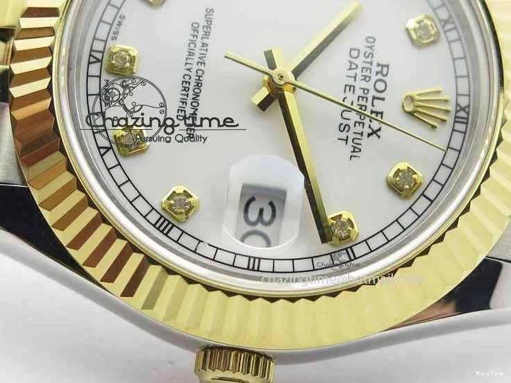 MiroTime 0304 DateJust II 41mm SS YG BP Maker Best Edition White Diam Dial On Jubilee Bracelet A ModernLook 3663